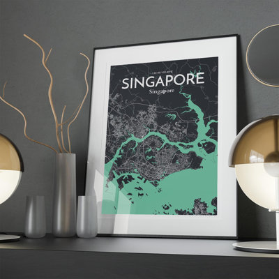 Singapore City Map In Dream - No Frame Print