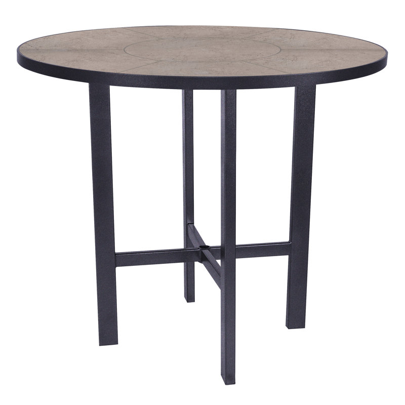 Tables Outdoor Round Bar Table, Graphite, Summit Gray, 29.5" H x 54" W x 54" D