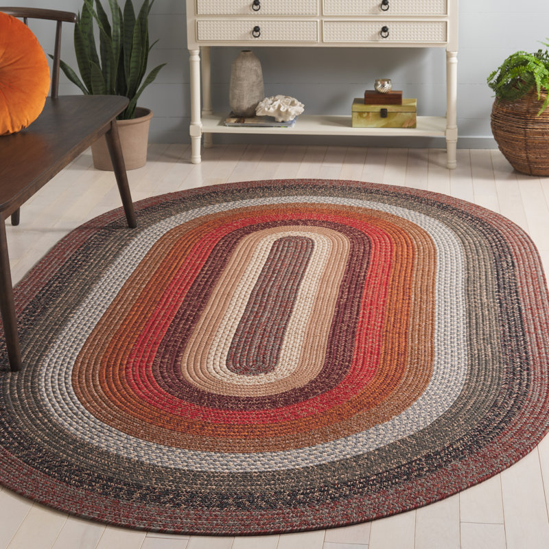 Tapis géométrique performance lavable à la machine Keneson, Ovale 5 pi x 8 pi