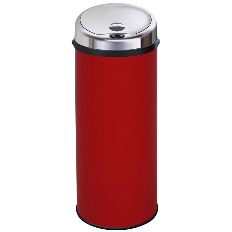 Ladson Steel Motion Sensor Kitchen Trash Can, Red, 50L