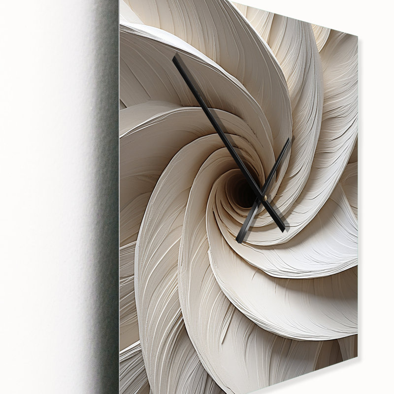 Horloge murale blanche en spirale minimaliste blanche, Petit