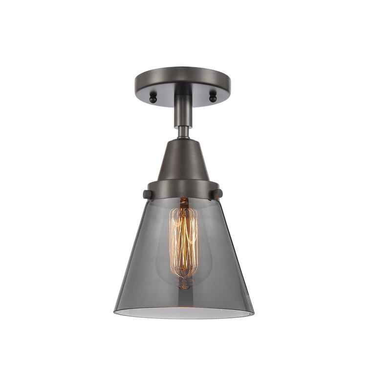 Cône Caden - 1 lumière encastrée 6 po - ampoule incandescente - finition bronze huilé - abat-jour fumée, Ampoule non incluse