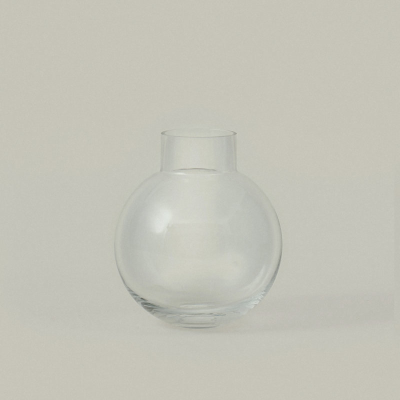 Vase boule en verre - transparent, Clair