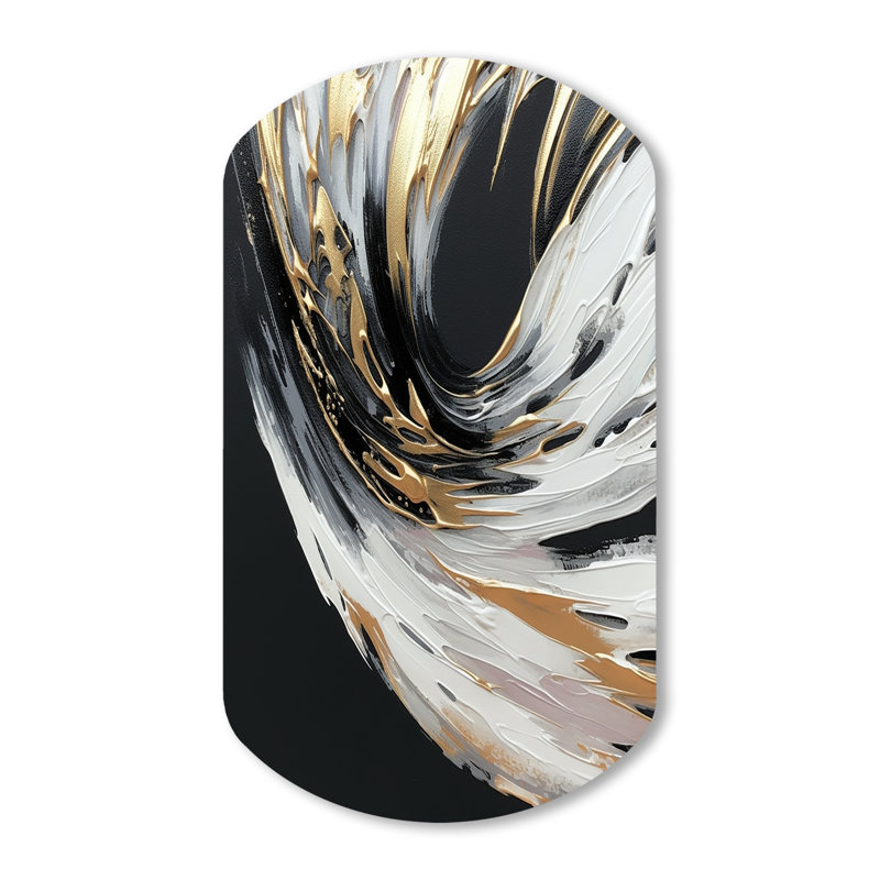 Wilde - Art mural asymétrique en métal abstrait en forme de cylindre, H 31 po x l 19 po