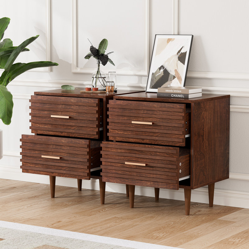 Jamyira 2-Drawer Manufactured Wood Nightstand, Brown