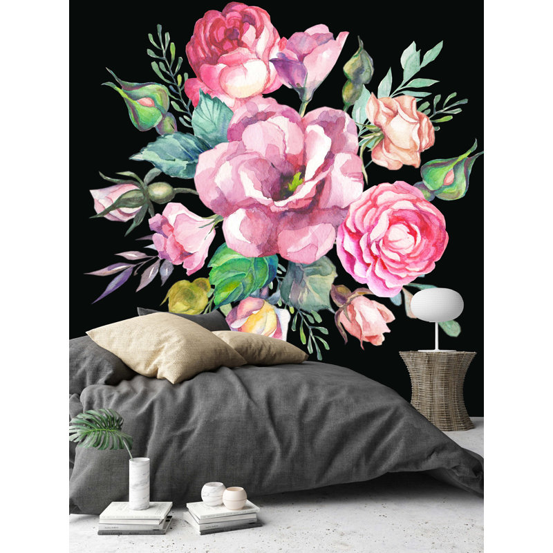 Murale rétro amovible à l'aquarelle Ellii, L 6,25 po x l 75 po