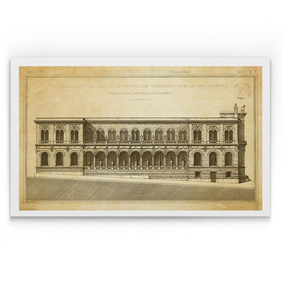 « rétro italien architecture stencil v », impression