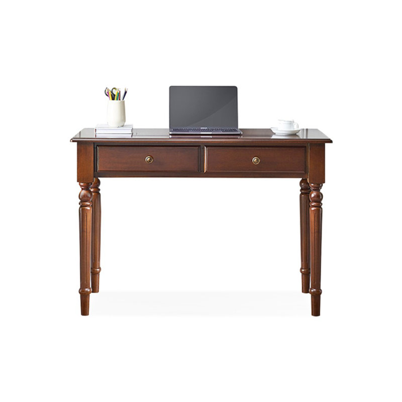 Nut-brown Rectangular Solid Wood desk, 29.92" H x 47.24" W x 19.69" D