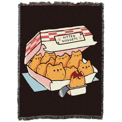 Pure Country Weavers Kitten Nuggets Fast Food Cat XL Tapestry Throw Woven from Cotton
