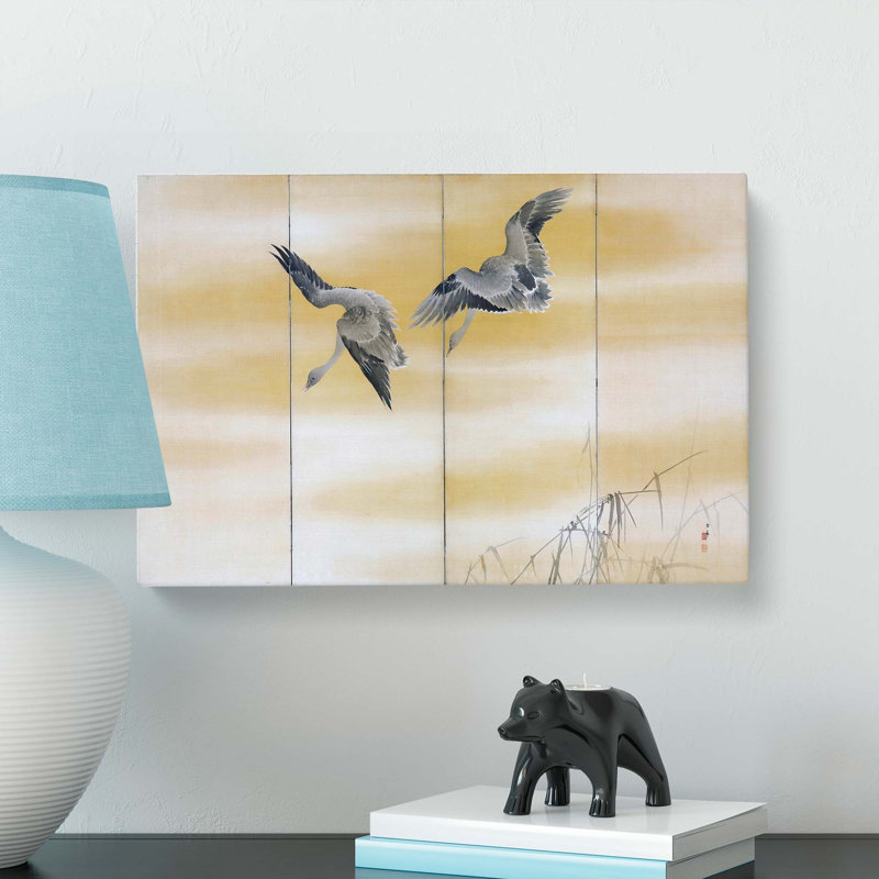 Two Geese by Maruyama Okyo - Wrapped Canvas, 40cm H x 60cm W x 3cm D