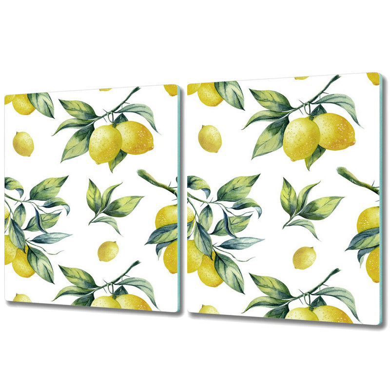 Iancarlo Orginal Painted Lemons Tropical Chopping Board, 30cm L x 52cm W