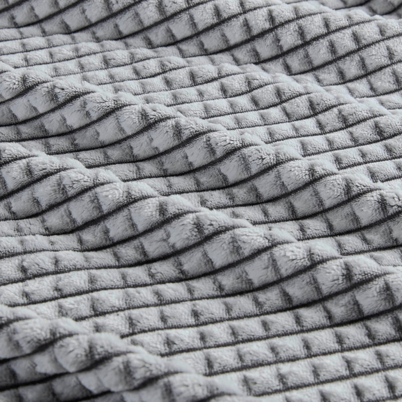 Très grande couverture sculptée, Gris, Très grand lit