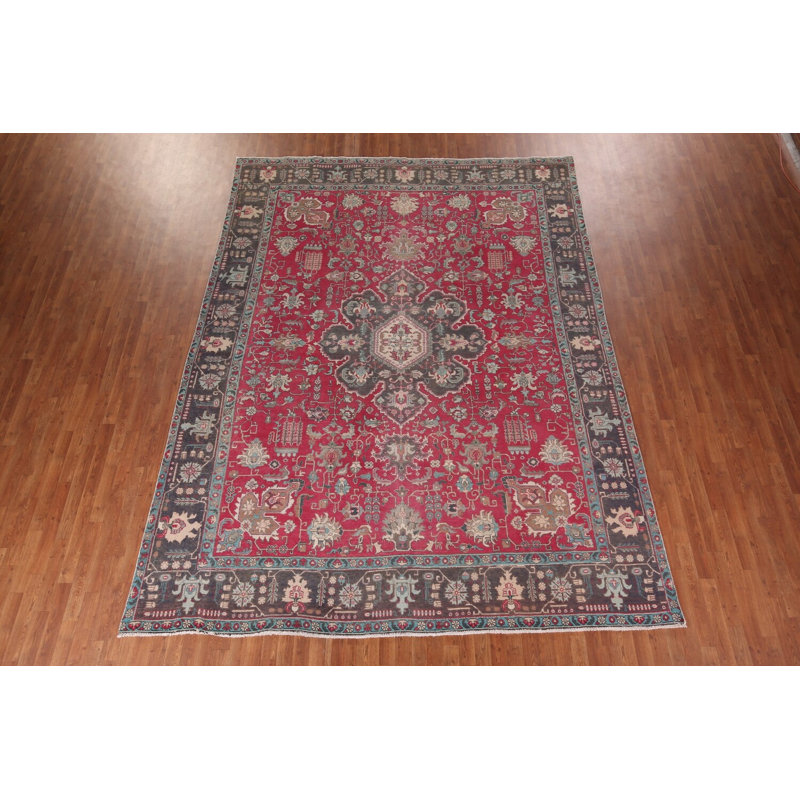 Tapis rose fuchsia rétro 10x13