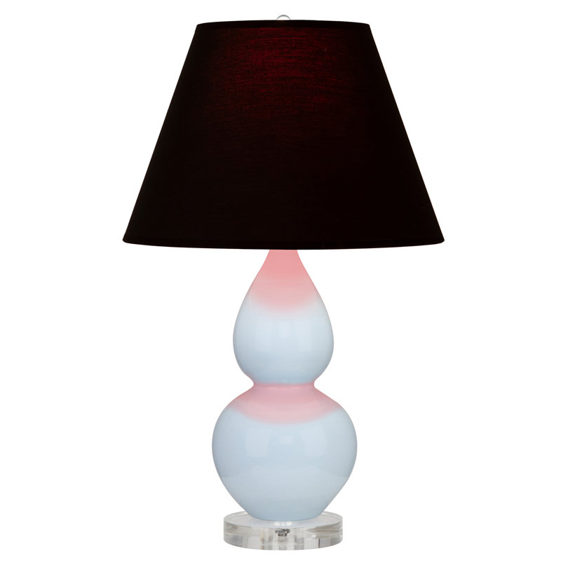 Petite lampe d'appoint à double gourde, Noir / Rouge, Bleu pastel