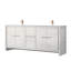 Meuble-lavabo double blanc 80 po L 20 po avec robinet en marbre de culture et or rose - Armoire de salle de bain à deux tiroirs-758942106