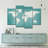 " Mint Linen World Map " by Globetrotter Studio 4 - Pieces-93026274
