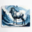 Faune, mouton bleu, art mural en métal bleu-849020510