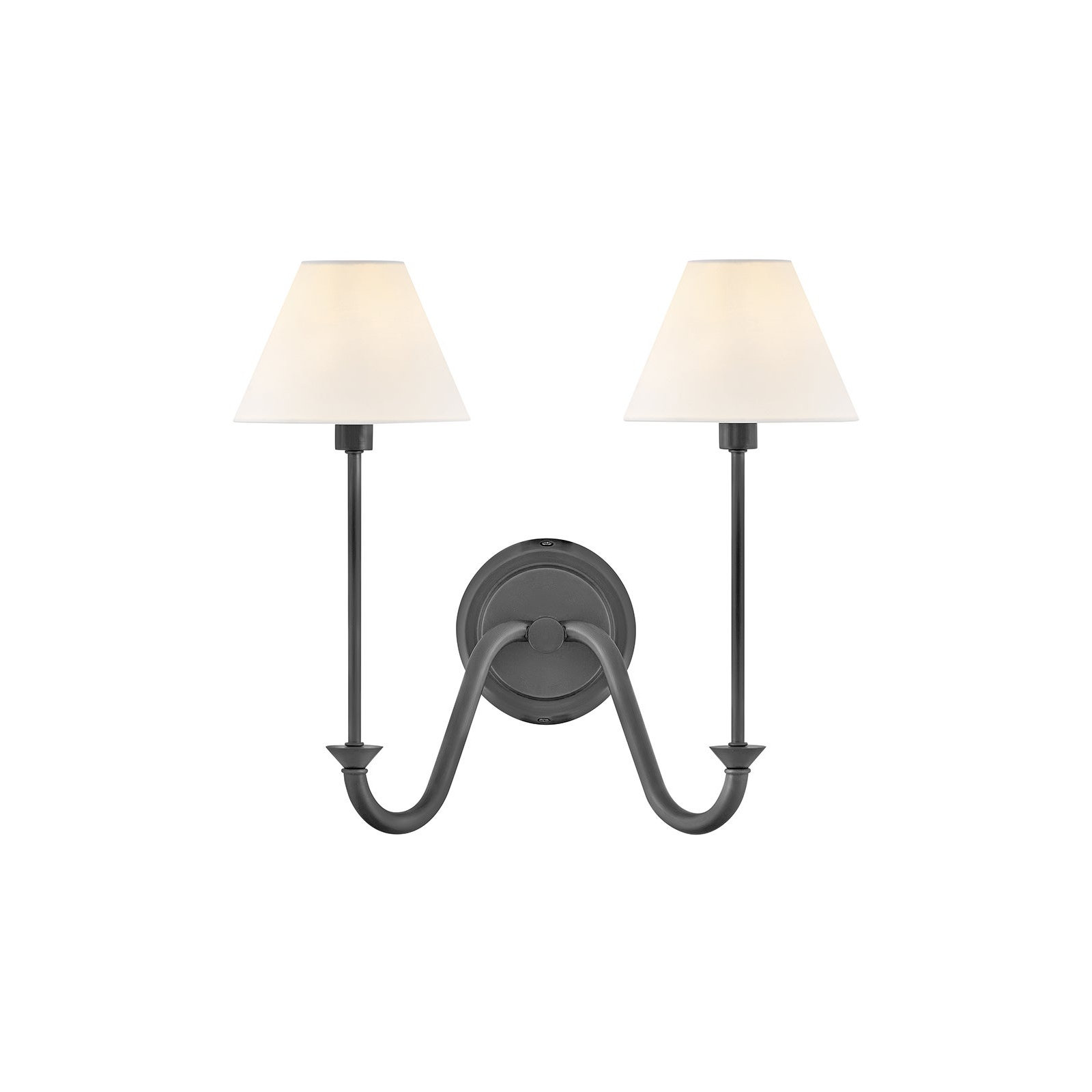 Greta 2 Light Linen Wall Sconce by Hinkley, Black