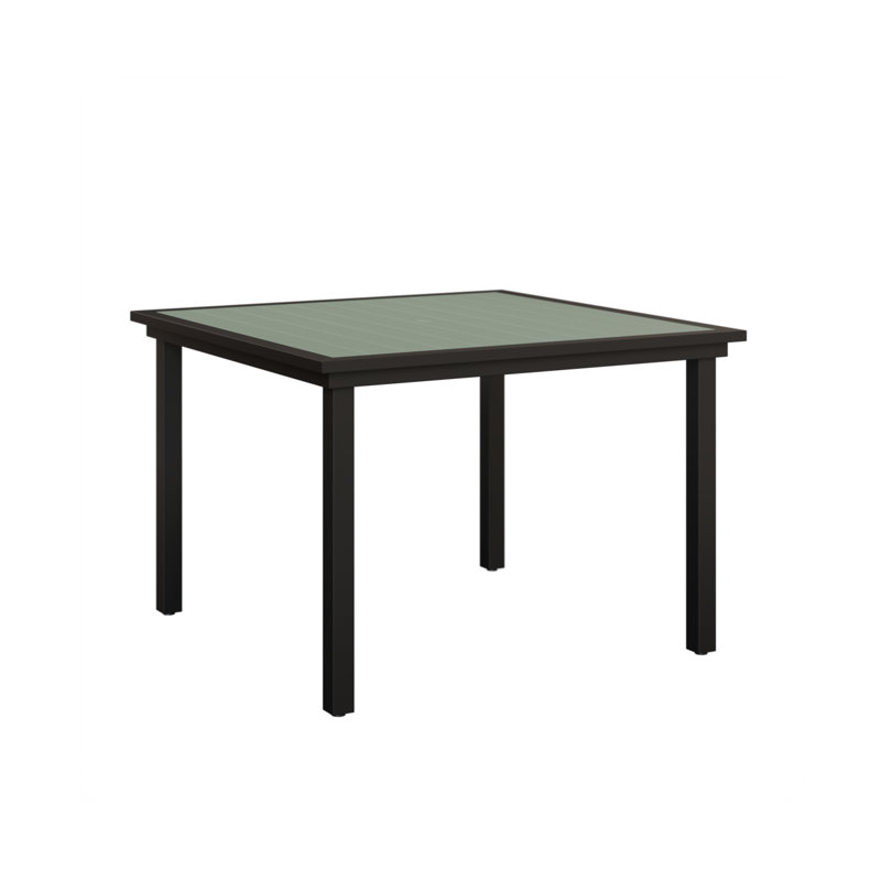 Vida Outdoor Square Dining Table, Seafoam, Matte Black