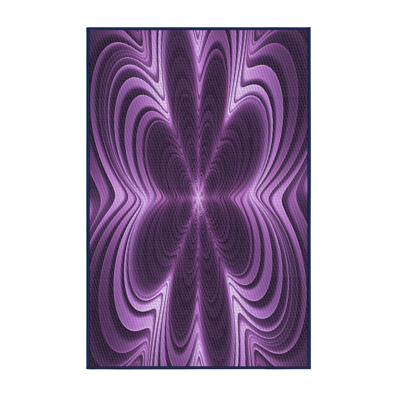 Tapis 100% à motifs lavables à la machine 2989 Pat1384-PUR, Rectangle de 2 pi x 3 pi