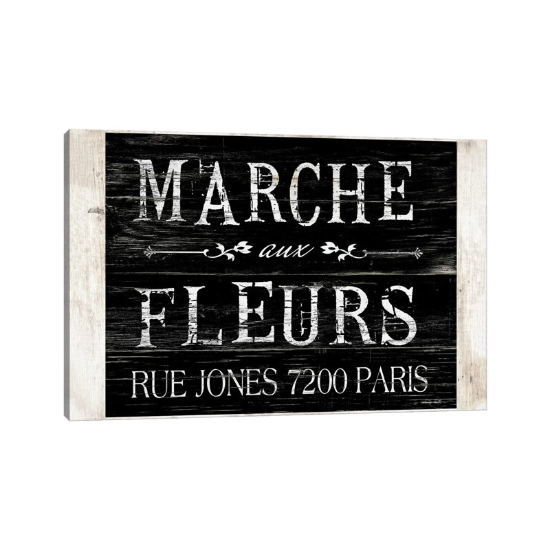 Fleurs Sign II by Cindy Jacobs - Print on Canvas, 45.72cm H x 66.04cm W x 3.81cm D, Wrapped Canvas