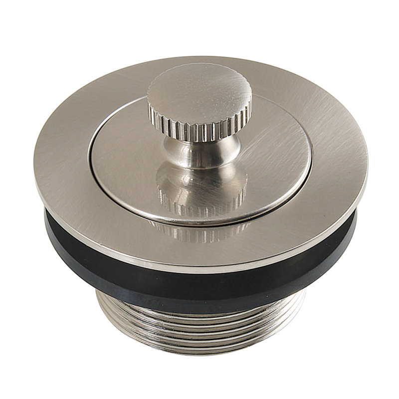 Drain de baignoire 1 1/2 po en laiton Kingston, Nickel brossé