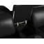 Canapé modulaire noir en cuir italien 5 pièces avec accoudoirs réglables en U noir-1701551345
