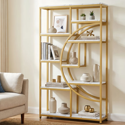 Oscer Industrial 5 Tier Etagere Bookcase