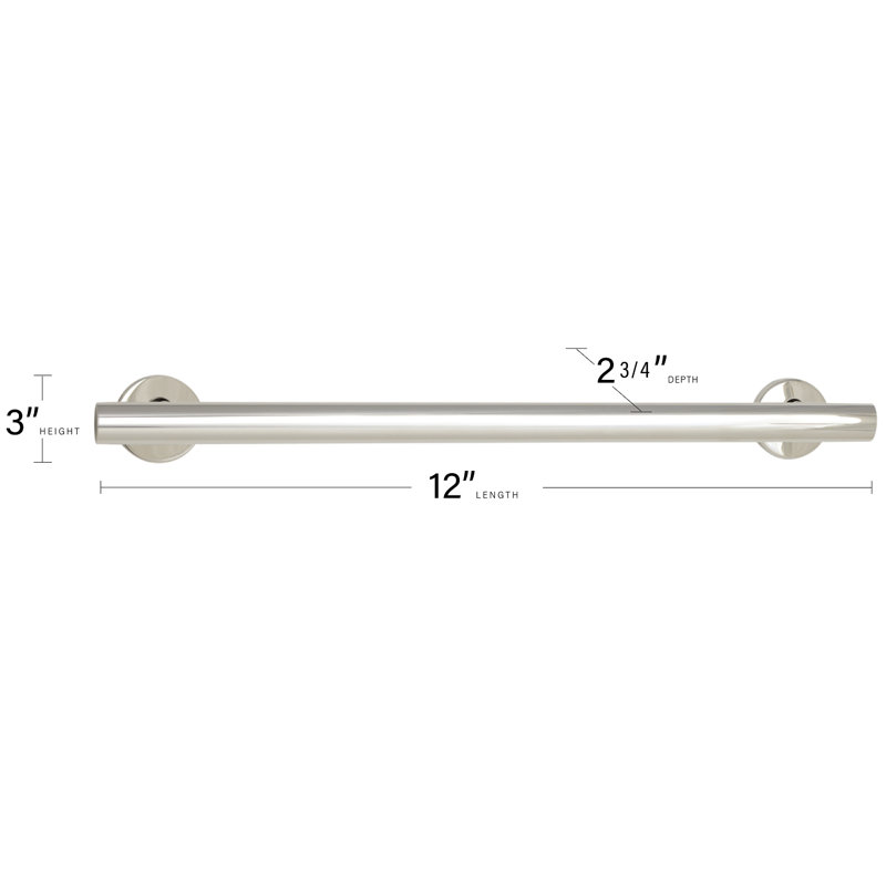 Coronado Grab Bar, Polished Stainless, 12" W
