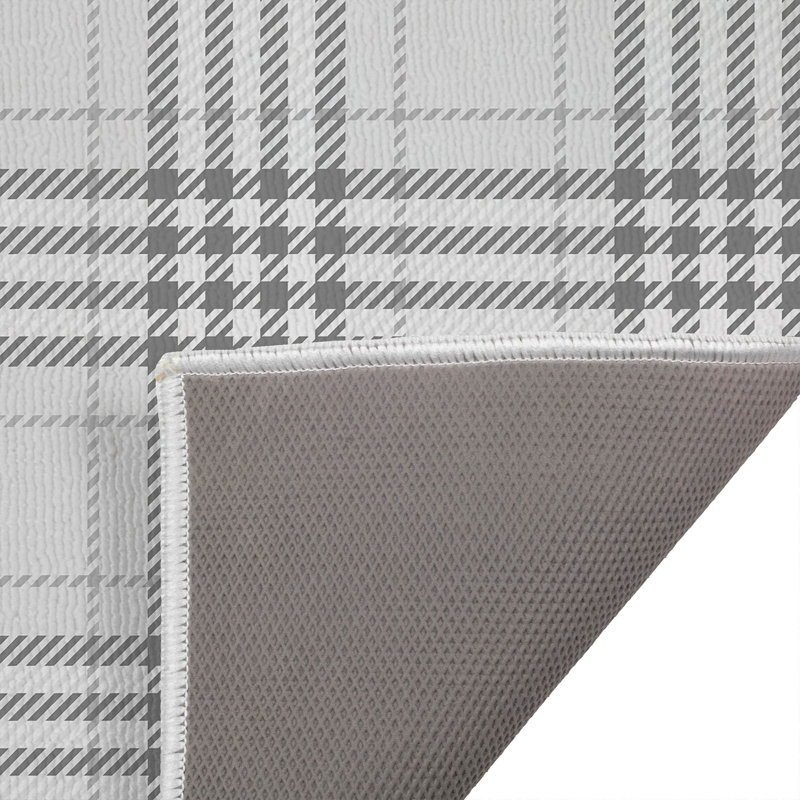Christopher Plaid Outdoor Doormat, 24'' W x 17'' L, Ivory/Charcoal