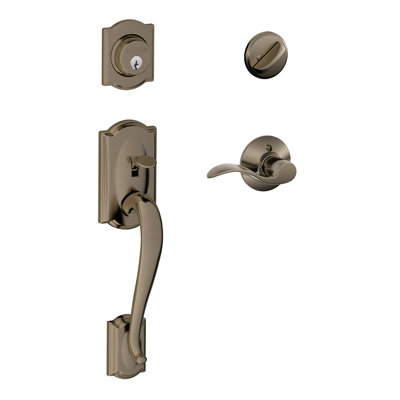 Camelot Handleset with Deadbolt and Accent Door Lever and Rosette