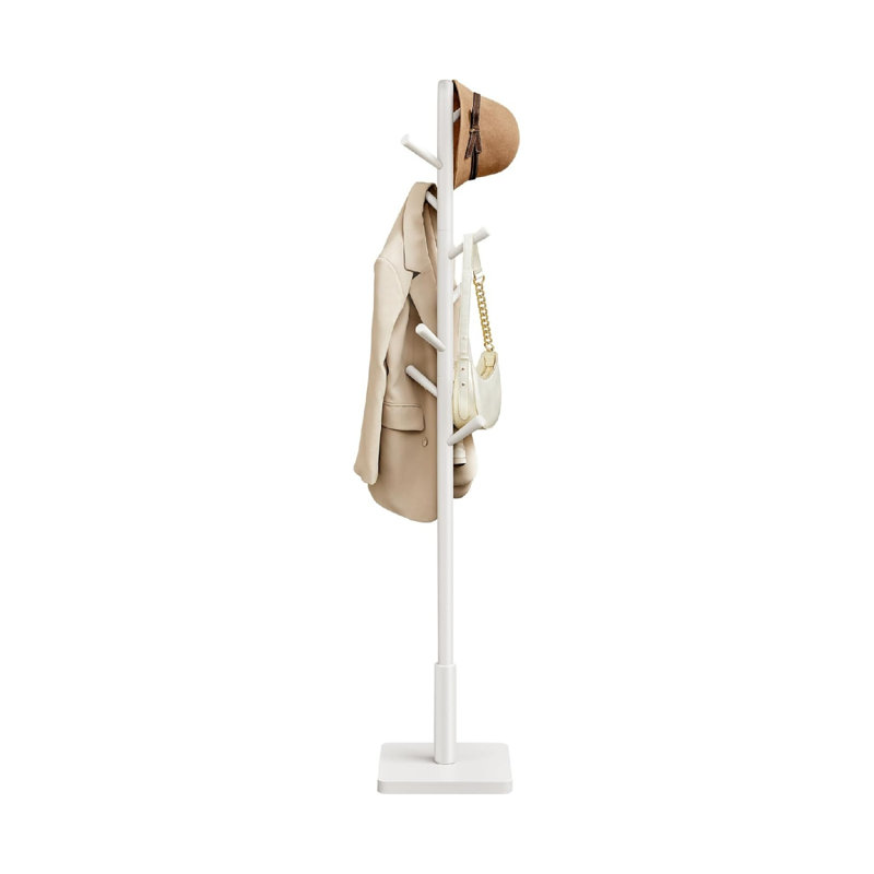 Rubberwood Freestanding 8 - Hook Coat Rack