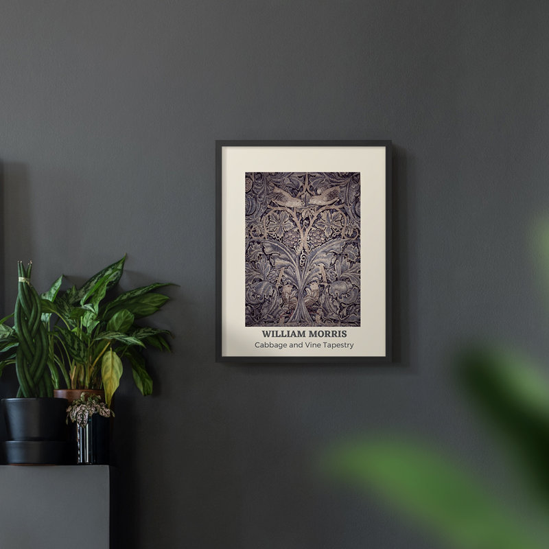William Morris, reproduction encadrée XCI, Noir, H 14 po x l 11 po