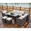 Ensemble de conversation en osier / rotin pour 6 personnes avec coussins-876315970-876315971