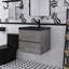 Armoire de salle de bain murale 24 po avec comptoir sable quartz noir