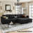 Shazier 6-Seats U-Shape Chenille Modualr Sofa-131544053