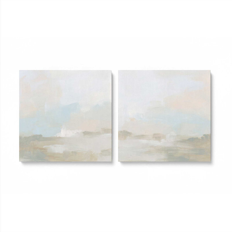 Dawn's Soft Light - ensemble de 2, H 12 po x l 24 po, Toile tendue