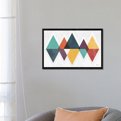 Mod Triangles II Retro by Michael Mullan - Print on Canvas