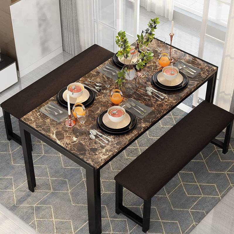 Ensemble de coin-repas pour 2 personnes Reze, Brun