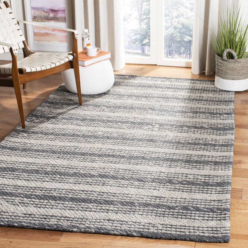 Maone Hand Loomed Performance Striped Rug, Rectangle 4' x 6'