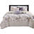 Taupe Floral 6-Piece Full/Queen Quilt Set with Throw Pillows-684104680-684104661
