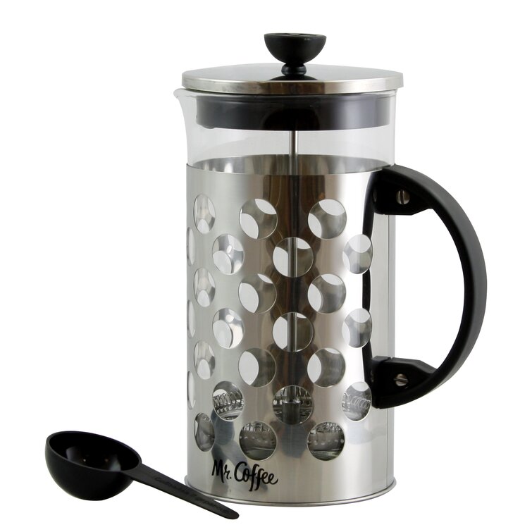 Gibson 4-Cup Mr Coffee Polka Dot Brew French Press Coffee Maker