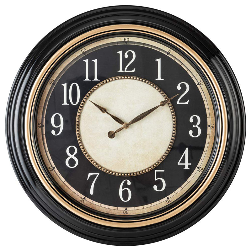 Norden 23 inch Decorative Wall Clock, Silent, 3-D Dial