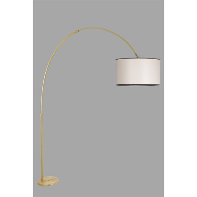 Lampe sur pied réglable moderne de couleur crème, 85,8 x 61,0 x 6,3 pouces | Corps en métal avec revêtement en chrome mat | Hauteur réglable de 61,0 à 86,6 pouces | Douille E27, 40 W maximum | Parfait pour les décors glamour et scandinaves
