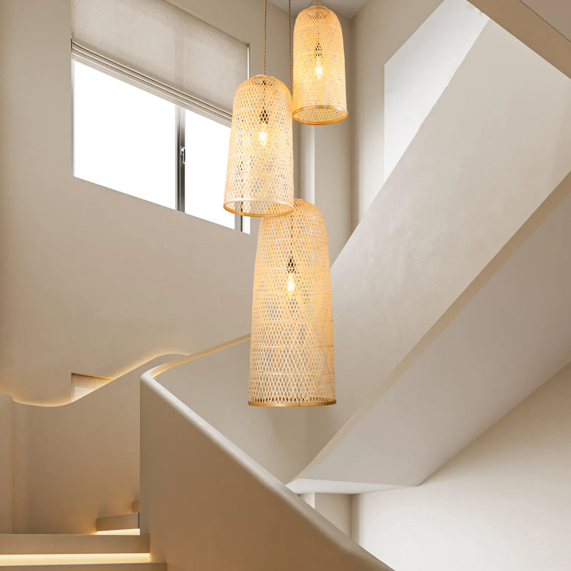 Grand lustre suspendu en grappe naturelle à 3 lumières Dainna