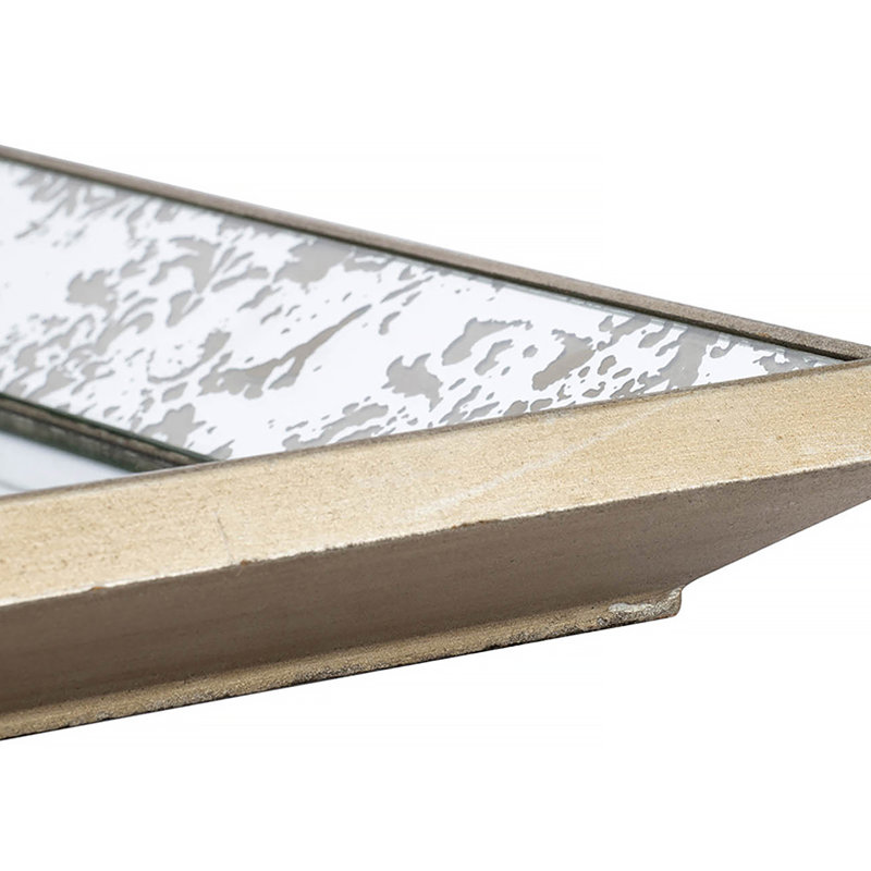 Miroir rectangulaire 24 "x 15" argent antique avec accents floraux