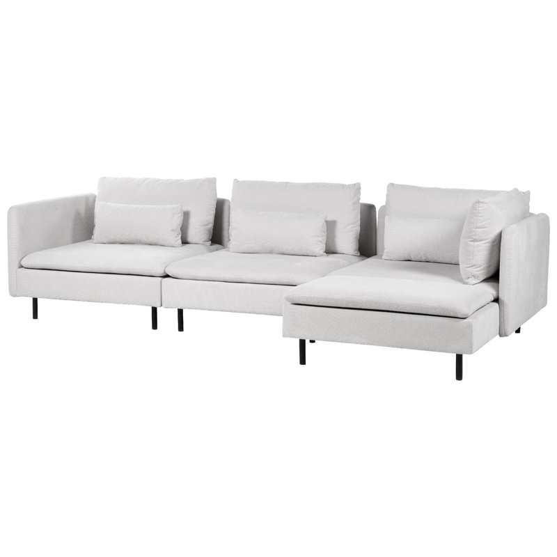 Raelie 3 Seater Corner Sofa , Grey, Left Hand Facing
