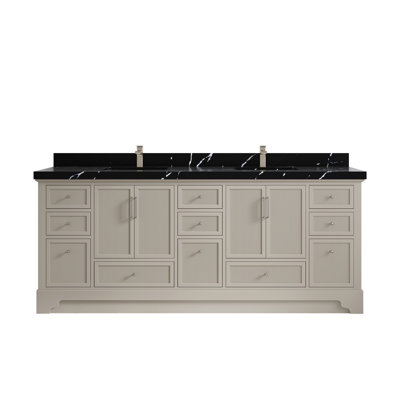Alys 84 Double Bathroom Vanity with Top (Knobs Option)