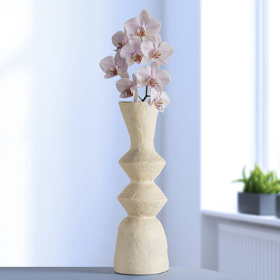 Bulb Paper Mache Tan Vase H 41"