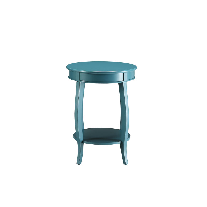 Table d'appoint en bois bleu sarcelle